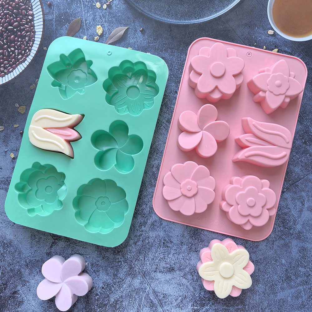 Soap Making Activity - Formy silikonowe w kształcie kwiatów, różne