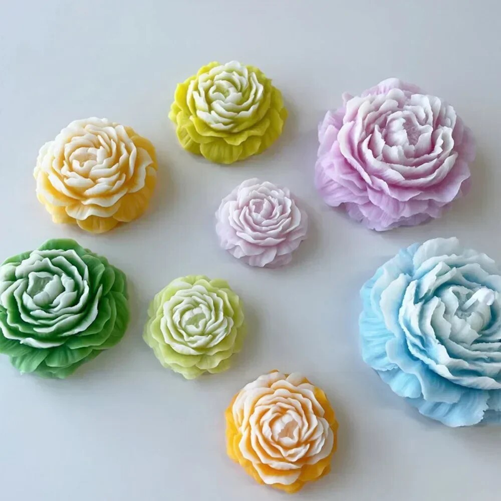 Soap Making Business - 3D Peony Candle Silicone Mold DIY